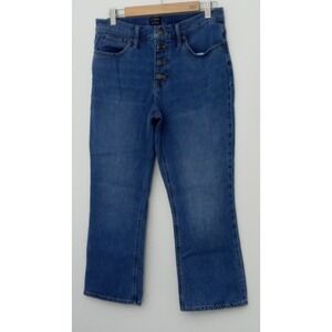 J. Crew Jeans Women's Size 30 Mid-Rise Flare Crop Button Fly Blue Denim Preowned